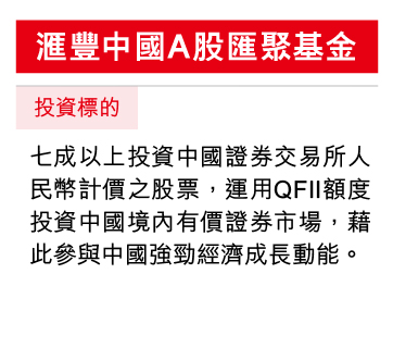 中國A股匯聚基金投資標的七成以上投資中國證交所股票，運用QFII額度投資中國境內有價證券市場