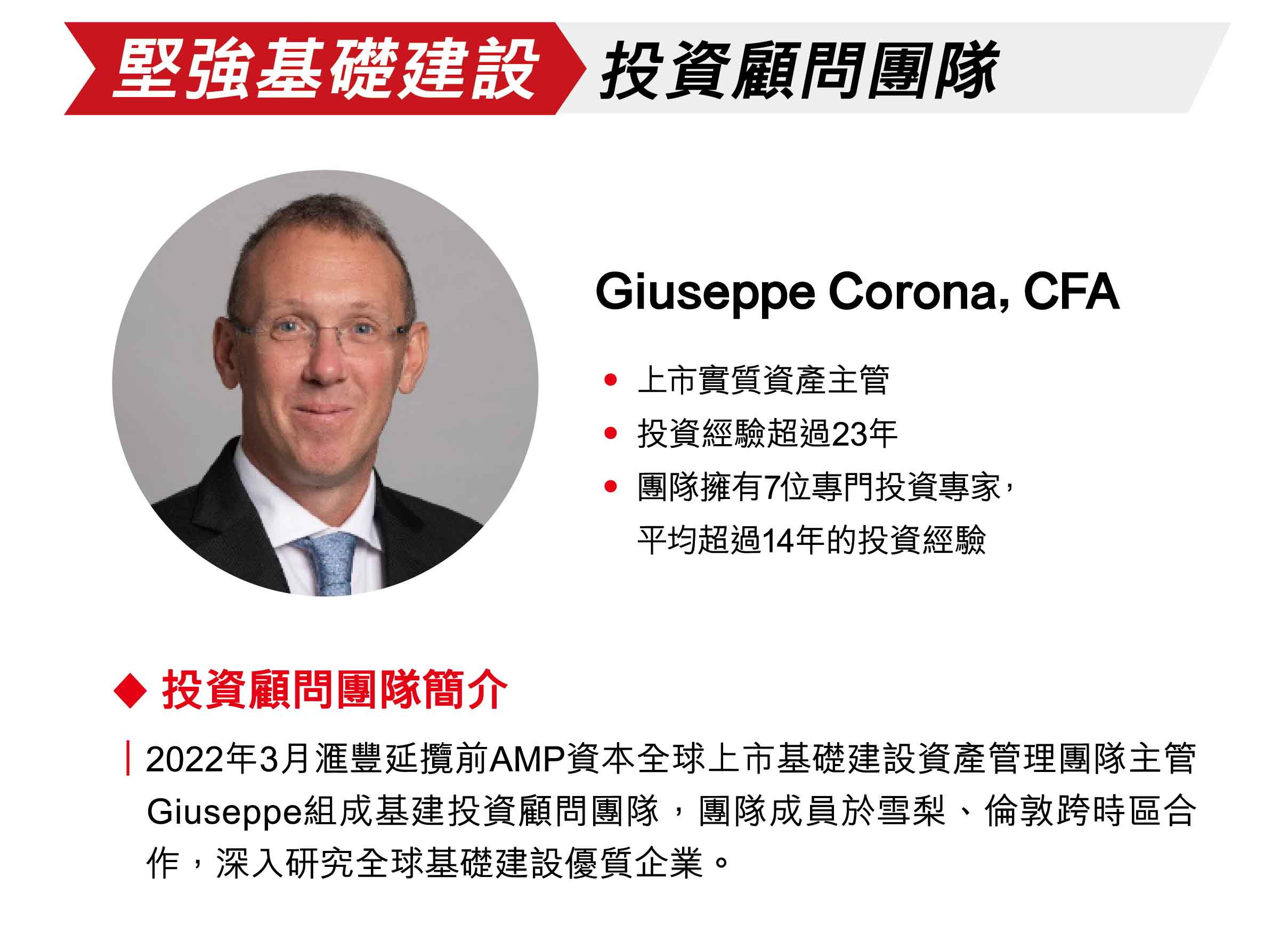 堅強基礎建設 投資顧問團隊